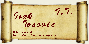 Isak Tošović vizit kartica